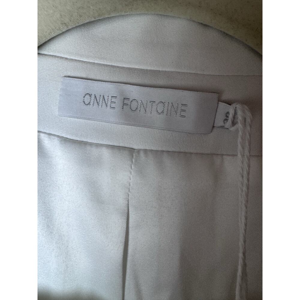 Anne Fontaine White Blazer with Blue Floral Print, new with tags sz 6, no belt - Picture 14 of 16